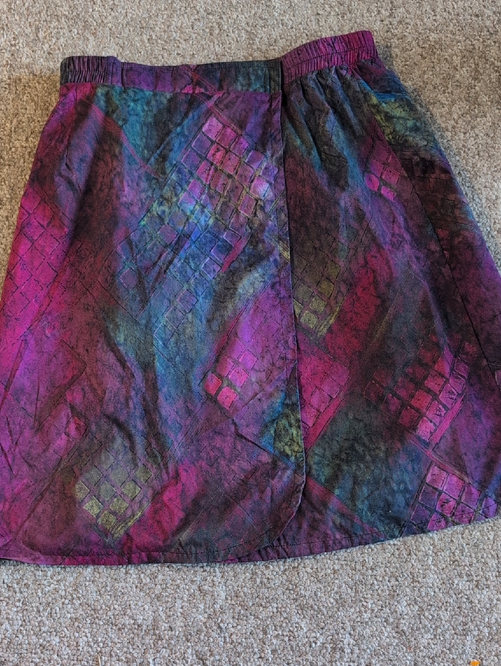 Sunice Purple and Teal Geometric Mini Skirt